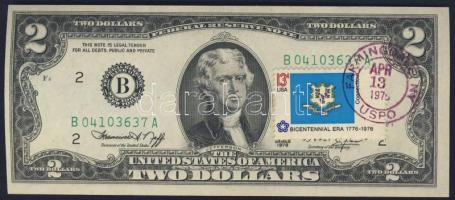 USA 1976. 2$ "Bicentennial Connecticut" bélyeggel + bélyegzővel T:I