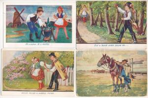 6 db RÉGI magyar népviseletes képeslap vegyes minőségben / 6 pre-1945 Hungarian folklore postcards in mixed quality