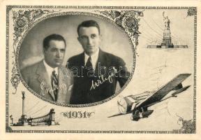 Transatlantic flight against the unjust Trianon pact with the images of pilots György Endresz and Sándor Wilczek