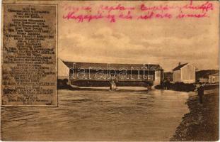 1912 Torda, Turda; A tordai 100 éves Aranyos híd és felirata. Füssy József kiadása / text on the 100 years old Aries river bridge (fl)