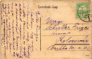 1912 Torda, Turda; A tordai 100 éves Aranyos híd és felirata. Füssy József kiadása / text on the 100...