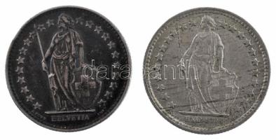 Svájc 1946B 1/2Fr Ag + 1959B 1/2Fr Ag T:AU,XF patina Switzerland 1946B 1/2 Franc Ag + 1959B 1/2 Fran...