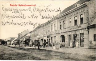 1908 Székelykeresztúr, Cristuru Secuiesc; utca, Jakab István üzlete / street, shop