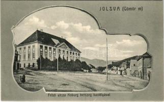 Jolsva, Jelsava (Gömör); Felső utca, Koburg herceg kastélya / street, castle