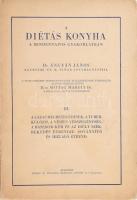 A diétás konyha a mindennapos gyakorlatban. III. könyv: A lázas megbetegedések, a tuberkulózis, a vészes vérszegénység, a Basedow-kór és az idült székrekedés étrendje, soványító és hízlaló étrend. Dr. Angyán János egyetemi ny. r. tanár jóváhagyásával. Tulajdonosi bejegyzéssel. Bp., 1932., Singer és Wolfner. Kiadói papírkötésben. Jó állapotban