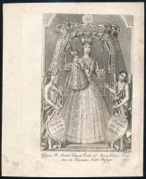 1836 Dorneck, Joseph (működött Bécsben, az 1820-1830-as években): Mária-szobor az almási Menedéket Nyújtó Szűzanya kegyhelyén (Effigies B. Mariae Virg. in Eccles. ab Almás, Dioec. Diakov. in Slavonia. Mater Refugii). Rézmetszet, papír, jelzett a metszeten, a lap kissé foltos, 18x11 cm. [In: Jordánszky Elek: Magyar országban 's az ahoz tartozó részekben lévő Bóldogságos Szűz Mária kegyelem' képeinek rövid leírása. Pozsony, 1836.]