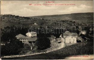 Bélesta (Ariége),Quartier de la Gendarmerie et les scieries / Gendarmerie district and sawmills. Phot. Labouche