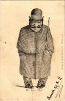 1899 (Vorläufer) Der Herr Chef / A főnök. Zsidó humor, Judaika / Jewish boss, Judaica (gyűrődések / creases)