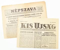 1956 2 db újság a forradalom napjaiból. Kis ujság nov 1. Népszava. nov 2.