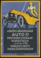 cca 1936 Budapesti Árumintavásár autó és motorcsónak kiállítás reklám nyomtatvány 8x13 cm