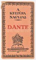 Honti Rezső: Dante. A szerző, Honti Rezső Honti Rezső (1879-1956) műfordító, irodalomtörténész által DEDIKÁLT példány! A kultura nagyjai 1. Bp.,[1921], Fővárosi Könyv- és Lapkiadó, 43 p.+1 t. Kiadói papírkötés, kissé sérült borítóval.