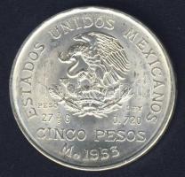 Mexikó 1953. 5P Ag "Hidalgo" T:2+ kis ph