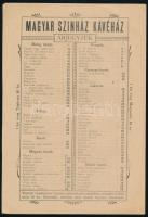 1899 Bp., Magyar Színház Kávéház, Dankó Pista Dalos Társaságának műsora, 4p