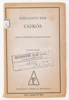 Szigligeti Ede: Csikós. Eredeti népszínmű három szakaszban. Bp.,é.n.,Franklin. Kiadói papírkötés, szakadt borítóval, intézményi bélyegzésekkel.