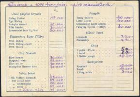 1926 A Bp. V. Kossuth Lajos utcai Magyar ház itallapja (félbehajtott)