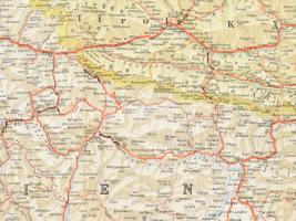 cca 1930 Ausztria úthálózati térképe. Feytag