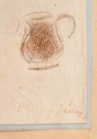 Vaszary János (1867-1939): Csendélet. Ceruza, papír, jelzés nélkül, Vaszary János hagyatéka bélyegző...