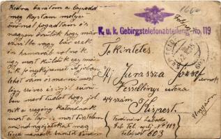 1915 Osztrák-magyar távbeszélő osztag katonái / K.u.k. Gebirgstelefonabteilung No. 119. / WWI Austro...