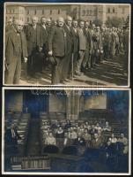 cca 1936 Frontharcosok, hadirokkantak és családtagjaik, 2 db fotó, a hátoldalon jelzettek, 18x12 cm körül