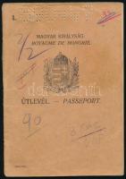 1928 Bp., A Magyar Királyság által kiállított fényképes útlevél román vízumokkal / Hungarian passport