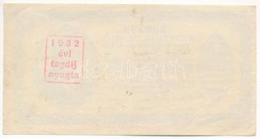 Budapest 1930. "Revíziós Pengő" arcképes változat, kitöltött, elő- és hátoldalán "193...