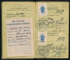 1940 Bp., Magyar Királyság által kiállított fényképes útlevél, szlovák, német, stb. vízumokkal, egyi...