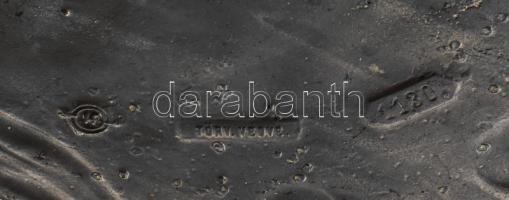 Nagy méretű bronzírozott öntöttvas asztal virágállvány. szecessziós nap mintával.. Patinázott, gyárt...