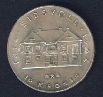 Norvégia 1964. 10K Ag "150 éves az Alkotmány" T:BU