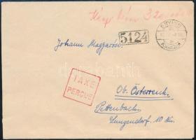 1946 (11. díjszabás) Külföldi levél 320.000P készpénzes bérmentesítéssel ENYING - Ausztria