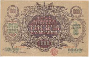 Ukrajna / Autonóm Köztársaság 1918. 1000K T:F beszakadások Ukraine / Autonomous Republic 1918. 1000 ...