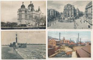 21 db RÉGI külföldi város képeslap vegyes minőségben / 21 pre-1945 mostly European town-view postcards in mixed quality