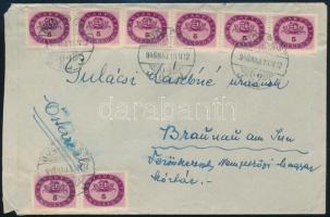 1946 (15. díjszabás) Ausztriába küldött levél 40.000.000P bérmentesítéssel Budapestre. Legkevesebb címlet!