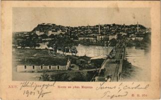 1901 Plovdiv, Philippopolis; Maritsa bridge (EK)