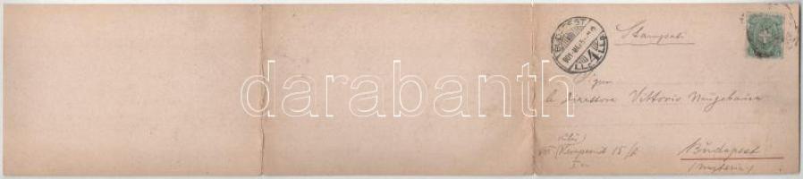 1901 Palermo. 3-tiled folding panoramacard (small tear)