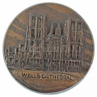 Nagy-Britannia DN Wells katedrális aranyozott emlékérem hátoldalán akasztóval (88mm) T:AU Great Britain ND Wells Cathedral gilt commemorative medallion with hanger on the back (88mm) C:AU