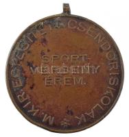 1919. "Szeged 1919 / M. Kir. Egyesített Csendőriskolák - Sportverseny érem" bronz díjérem ...