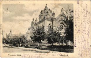 1905 Szolnok, Templom utca, zsinagóga. Szüsz Lipót kiadása (Rb)