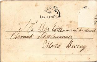 1901 Szolnok, Tisza részlet, híd, faúsztatás. Szüsz Lipót kiadása (Rb)