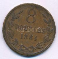 Guernsey 1864. 8D bronz, technológiai hibás veret (anyagfelesleg) T:VF Guernsey 1864. 8 Doubles bronze technological error (excess material) C:VF Krause KM#7