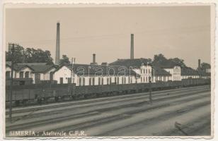 Piski, Simeria; Atelierele CFR / vasútállomás, műhelyek / railway station, workshops. Foto orig. J. Horváth (Hateg) photo (EK)