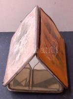 Díszes hátú dekoratív kinyitható három részes borotválkozó tükör 62 x 28cm-es méretben, jobb oldali ...