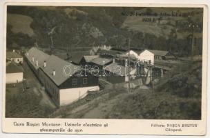 Verespataktorka, Gura Rosiei (Verespatak, Rosia Montana); Uzinele electrice si steampurile de aur / erőmű / power plant. No. 2. Foto Bach Alba Iulia 1929. (fa)