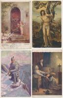 15 db RÉGI művész motívum képeslap vegyes minőségben / 15 pre-1945 art motive postcards in mixed quality