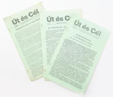 1982-1983 Út és Cél c. emigráns hungarista folyóirat 3 db száma, részben kissé foltos