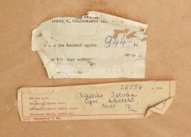 Kaszás István Viktor (1928-2015): Egri háztetők. Gouache, papír, jelzett, üvegezett keretben, 35x49 ...