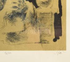 Szász Endre (1926-2003): Gondolkodó . Szitanyomat, papír, jelzett, számozott (96/100),üvegezett fake...