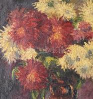 Nagy S. J. jelzéssel: Virágcsendélet. Olaj, vászon.70x53 cm ,jelzett cm dekoratív keretben