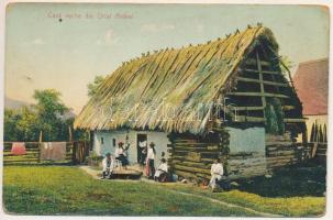 1911 Orlát, Winsberg, Orlat (Szeben, Sibiu); Casa veche din Orlat Ardeal / régi ház, erdélyi folklór / old house, Transylvanian folklore (kopott sarkak / worn corners)