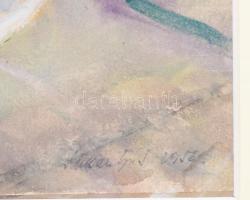 Sarkantyu Simon (1921-1989) 1956 Csendélet tempera, papír. 36x25,5x jelzett, dekoratív keretben