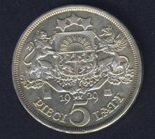 Lettország 1929. 5L Ag T:2 ph